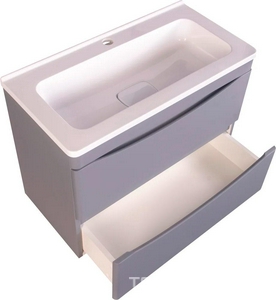 Тумба подвесная для комплекта Style Line  Мини 70 Люкс Plus,69x34,6x50 см, БЕЗ раковины арт. Мини 70х35, цв. серый матовый, ZZ Style Line Бергамо к.т. 565483 тумба