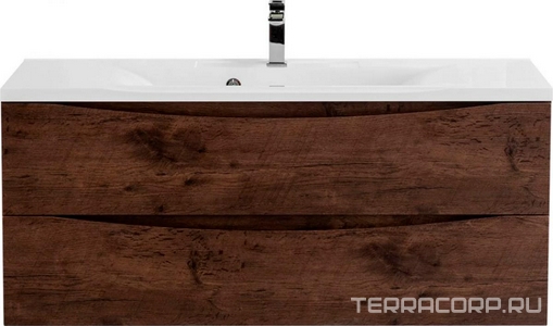 База под раковину подвесная с двумя выкатными ящиками, 1100х450х500мм, без раковины, (цв. Rovere Moro),  ZZ BelBagno Marino MARINO-1100-2C-SO-RW-P