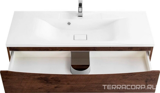 База под раковину подвесная с двумя выкатными ящиками, 1100х450х500мм, без раковины, (цв. Rovere Moro),  ZZ BelBagno Marino MARINO-1100-2C-SO-RW-P