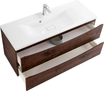 База под раковину подвесная с двумя выкатными ящиками, 1100х450х500мм, без раковины, (цв. Rovere Moro),  ZZ BelBagno Marino MARINO-1100-2C-SO-RW-P