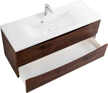 База под раковину подвесная с двумя выкатными ящиками, 1100х450х500мм, без раковины, (цв. Rovere Moro),  ZZ BelBagno Marino MARINO-1100-2C-SO-RW-P