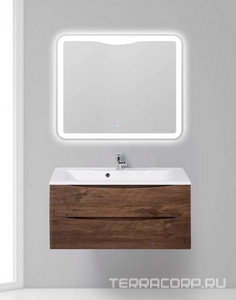 База под раковину подвесная с двумя выкатными ящиками, 1100х450х500мм, без раковины, (цв. Rovere Moro),  ZZ BelBagno Marino MARINO-1100-2C-SO-RW-P