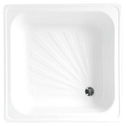 Поддон стальной, квадратный 70х70х15, белый ZZ