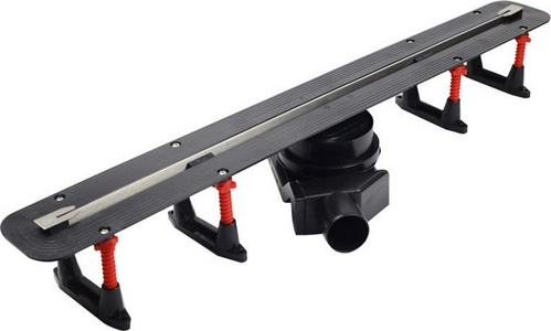 Дренажный канал 950мм, готовый компл, сифон d50 выход вбок 48л/мин, затвор сухой/гидро, ножки, ультратонккая модель, (нерж. цв.хром мат),  Line ZZ Bettoserb Slim 13100036NEW