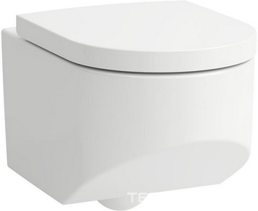 Унитаз подвесной, безободковый Rimless, 530х370мм, без сиденья, крепеж в компл., (цв.белый матовый),  ZZ Laufen Sonar 8.2034.1.757.000.1