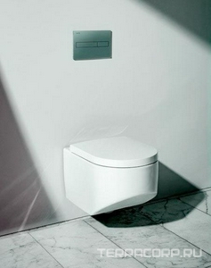 Унитаз подвесной, безободковый Rimless, 530х370мм, без сиденья, крепеж в компл., (цв.белый матовый),  ZZ Laufen Sonar 8.2034.1.757.000.1