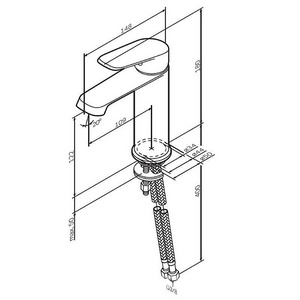 Смеситель для раковины, БЕЗ донного клапана, цв.черный AMPM FUNC F8F02122