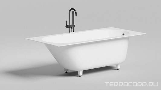 Ванна 1700х800хh600мм, встраив., литой камень S-stone матовый цв.белый, на регулируемых опорах, БЕЗ слива-перелива,  ZZ Salini Ornella 102324M