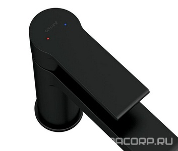 Смеситель для раковины, высокий, донный клапан click clack в комплекте, цв.черный матовый Cersanit Brasko 63111