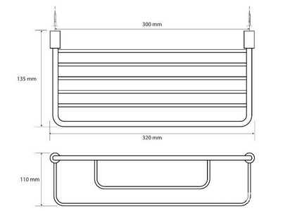 Полка-решетка (мыльница) 320x135xh110мм, (цв. хром),  ZZ Bemeta Cytro 146208142