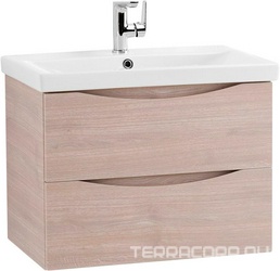 База под раковину подвесная с 2 выкатными ящиками, 664x440x500мм, без раковины, (цв.Rovere Grigio), Marino-Cer ZZ