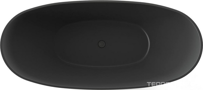 Ванна акриловая  1800х800х665 мм свободностоящая, слив-перелив по центру, с сифоном и каркасом, цвет черный, ZZ Azario GLASGOW GLA18080MB