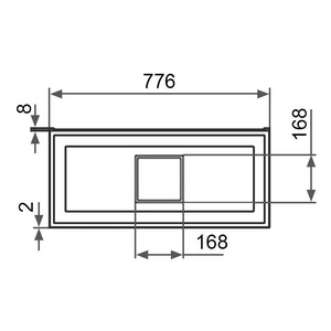 Ручка для тумбы/пенала, 168х168х25мм, (металл цв.хром),  ZZ La Fenice Cubo FNC-04-CUB-C-168