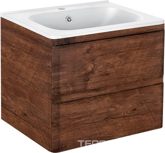 База под раковину подвесная, 2 выкатных ящика, 589x466x500мм, без раковины. (цв.R.Wood),  ZZ Vincea Vico VMC-2V600RW