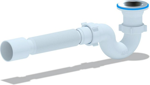 Сифон для душевого поддона 1 1/2"*40 с гибкой трубой 40/50 ZZ Ани Пласт Комплектующие E115