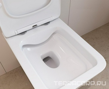 Унитаз подвесной 520х370мм, безободковый, сиденье с микролифтом, крепёж в компл., (цв.белый матовый),  Aqueduto Macio MAC0120