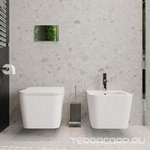 Унитаз подвесной 520х370мм, безободковый, сиденье с микролифтом, крепёж в компл., (цв.белый матовый),  Aqueduto Macio MAC0120