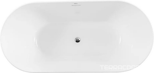 Ванна 1700x800xh610мм, отдельностоящая, слив-перелив, пробка слива цв.белый мат. в компл., (акрил цв.белый матовый), BelBagno ZZ