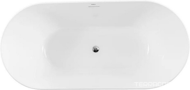 Ванна 1700x800xh610мм, отдельностоящая, слив-перелив, пробка слива цв.белый мат. в компл., (акрил цв.белый матовый), BelBagno ZZ BelBagno Универсал BB413-1700-800-MATT