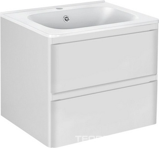 База под раковину подвесная, 2 выкатных ящика, 589x466x500мм, без раковины, (цв.G.White),  ZZ Vincea Vico VMC-2V600GW