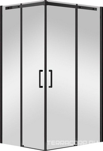 Душевой уголок 1000х1000хh2000мм, квадр., (стекло прозрачное 8мм Easy Clean, фурн.цв.черный мат.),  ZZ Vincea Dice VSS-4D100CLB
