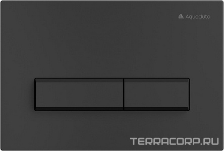 Клавиша двойного смыва для инстал., д/унитаза, (пластик цв.черный матовый),  Aqueduto Retangulo RET0140