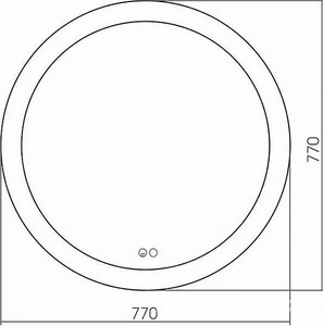 Зеркало круглое d=770 мм, LED подстветка, подогрев, сенсорный выключатель Silver Mirrors Perla neo LED-00002420