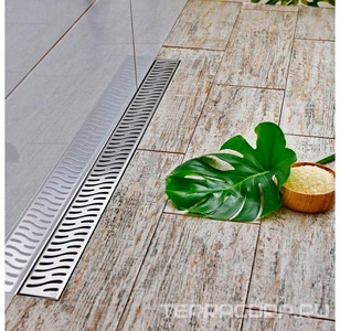 Водоотводящий желоб 550 мм Harmony, с решеткой, цв.хром, ZZ Veconi Универсал V550H