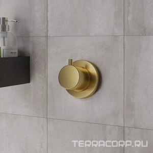 Переключатель на 2 потребителя, встраиваемы в стену, (цв. брашированное золото PVD),  ZZ Paini Cox 78PJ425