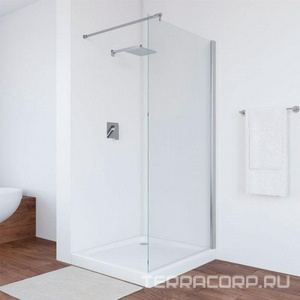 Душевая перегородка универсальная, неподвижная, 106-108x1995 см, профиль хром глянец, стекло прозрачное ZZ Vegas Glass EAF EAF NOVO h2000 106 08 01