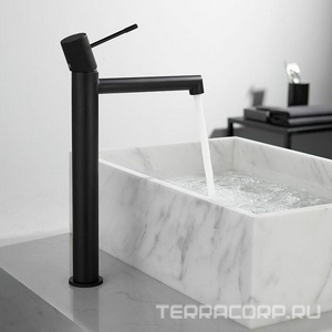 Смеситель для раковины, Высокий, без д/к, (цв.черный матовый),  ZZ Vincea Desire VBF-1D2MB