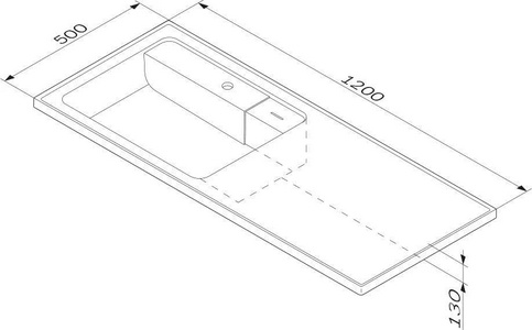 Раковина мебельная 120 см    над стиральной машиной левая ZZ AMPM X-Joy M85AWPL1201WG