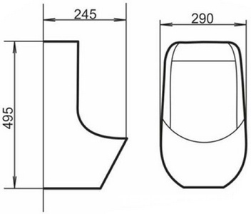 Писсуар детский подвесной, внешний подвод воды, с краном и гофрой, цвю. белый ZZ Comforty Универсал 00-00006429 (591W)