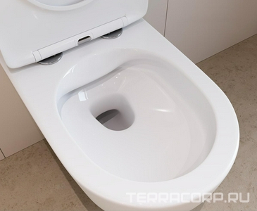 Унитаз подвесной 525х360мм, безободковый, сиденье с микролифтом, крепёж в компл., (цв.белый глянец),  ZZ Aqueduto Cone CON0110