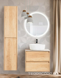 База под раковину подвесная с двумя выкатными ящиками, 710х460х515мм, без раковины, (цв.Rovere Nebrasca Nature),  ZZ BelBagno Kraft KRAFT-700-2C-SO-RNN