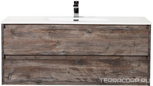 База под раковину подвесная с двумя выкатными ящиками, 1210х460хh515мм, без раковины, (цв.Pino Pasadena),  ZZ BelBagno Kraft KRAFT-1200-2C-SO-PP