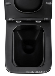 Унитаз подвесной, безободковый, 520х360х350мм, сиденье ультратонкое с микролифтом, крепеж в компл., (цв.антрацит матовый),  ZZ Vincea Q-Line VT1-12MA