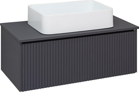 Тумба подвесная 90 см, без раковины (любая накладная), 1 выдвижной ящик,  цвет графит матовый KL Aqua de Marco MONACO 2090GRMON