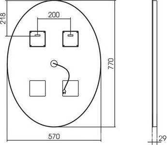 Зеркало 570*h770 мм, овальное, LED подстветка, подогрев, сенсорный выключатель, вертикальный монтаж Silver Mirrors Италия ФР-00001055