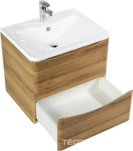 База под раковину подвесная с двумя выкатными ящиками, 596x455x500мм, без раковины, (цв.Rovere Rustico), Acqua ZZ BelBagno ACQUA ACQUA-600-2C-SO-RR