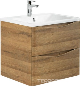 База под раковину подвесная с двумя выкатными ящиками, 596x455x500мм, без раковины, (цв.Rovere Rustico), Acqua ZZ BelBagno ACQUA ACQUA-600-2C-SO-RR