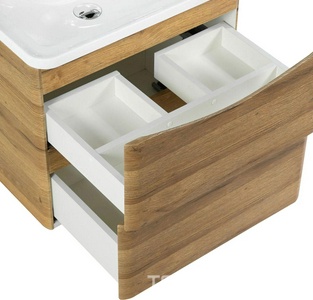 База под раковину подвесная с двумя выкатными ящиками, 596x455x500мм, без раковины, (цв.Rovere Rustico), Acqua ZZ BelBagno ACQUA ACQUA-600-2C-SO-RR