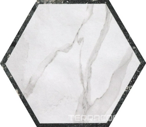Roma Deco Esagono Statuario Grafite RT ZZ |21.6x25