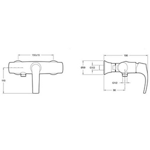 Смеситель для душа , однорычажный, хром XX Jacob Delafon Symbol E71682-CP