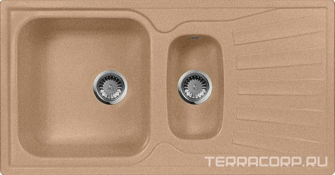 Мойка кухонная AquaGranitEx M-09к песочная| 49x94x19