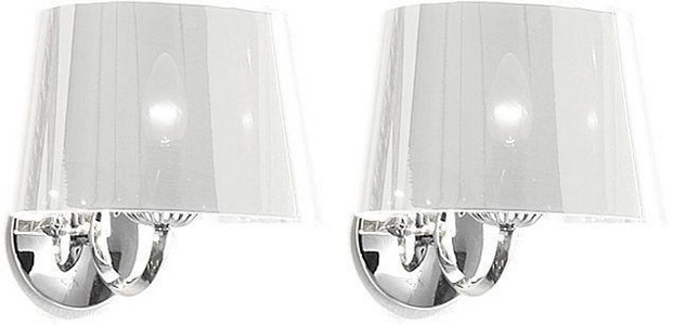 Светильники 2шт., (для зеркала арт. MARGSPBONBONCRO.Cromo), (цв. Cromo/Paralume grigio), MARGOT ZZ Cezares Margot MARGAPPSINGOLE