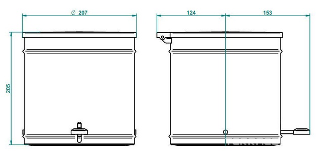 Ведро с крышкой и педалью, d200mm (цв. латунь (Luxbrass))  ZZ THG Versailles G14-D03-00713CL