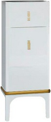 Шкаф напольный 450x350x1100мм, с одним выдв.ящиком и одной расп.дверкой, цв.белый глянец, ручки цв.золото, Prado ZZ