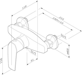 Смеситель для душа , цв.черный матовый, ZZ AMPM Gem F90A20022