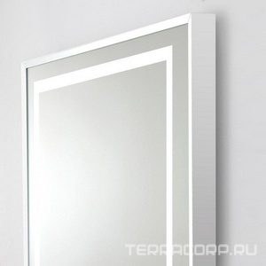 Зеркало в алюминиевой раме 685x40x885мм, со встроенным светильником, сенсорным выключателем и подогревом, (рама цв.сатин), BelBagno ZZ BelBagno Kraft SPC-KRAFT-685-885-TCH-WARM